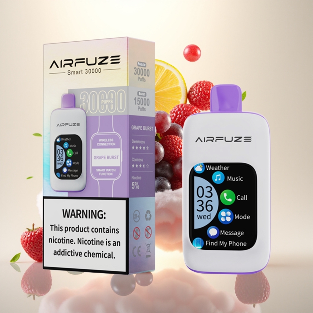 AirFuze Smart 30000 Puffs Touch Screen Disposable Vape Grape Burst