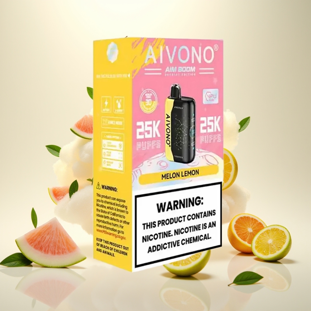 Aivono Aim Boom 25000 Puffs 28ml 650mAh Mesh Disposable Vape Melon Lemon