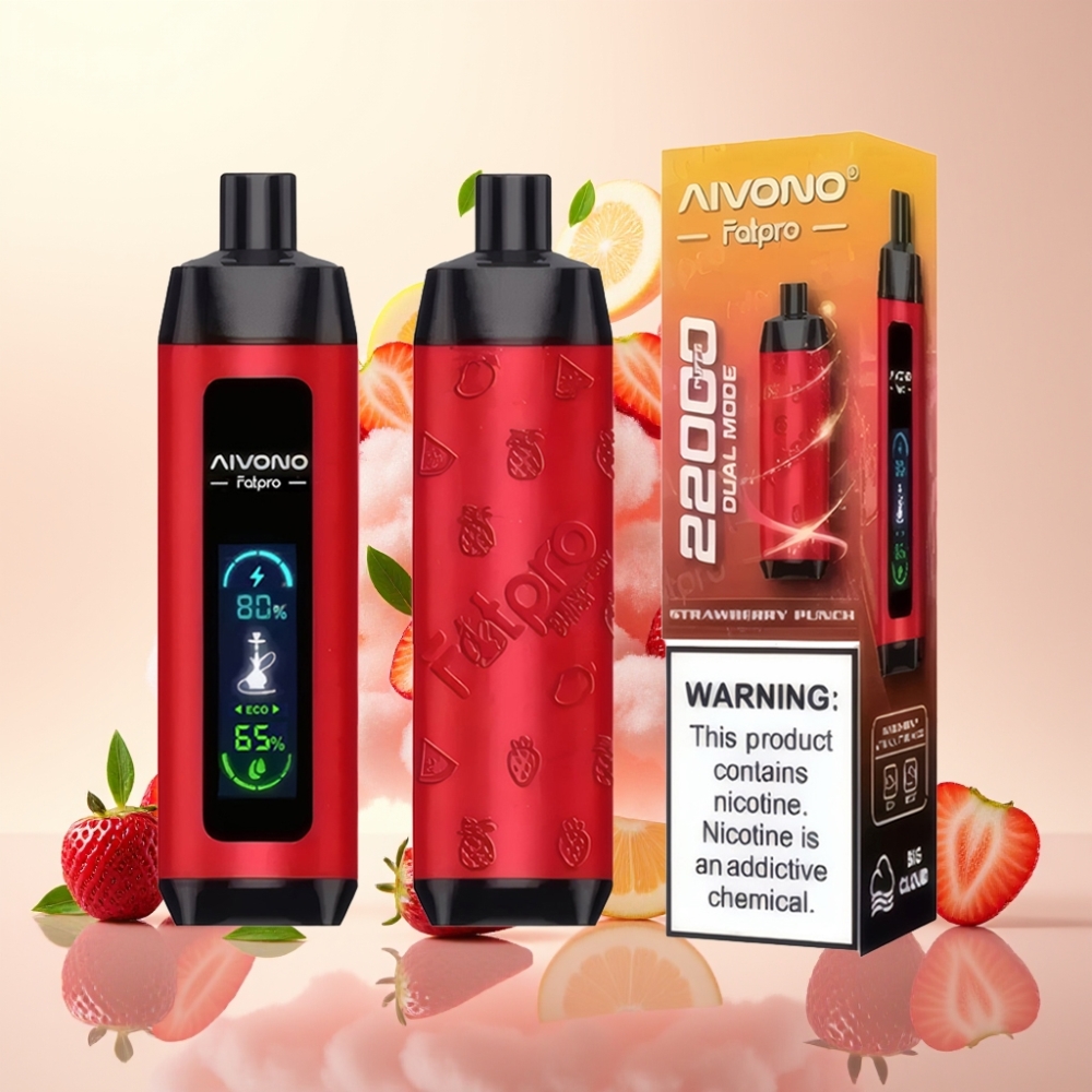 Aivono AIM FATPRO 22000 Puffs 28ml 10 Flavors 600mAh Disposable Vape Strawberry Punch