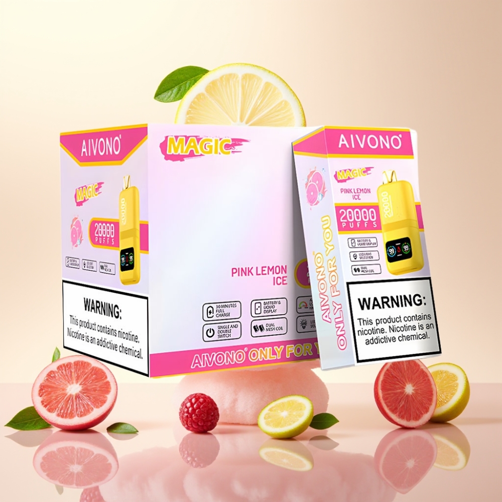 Aivono AIM MAGIC 20000 Puffs Dual Mesh LCD Disposable Vape Pink Lemon Ice
