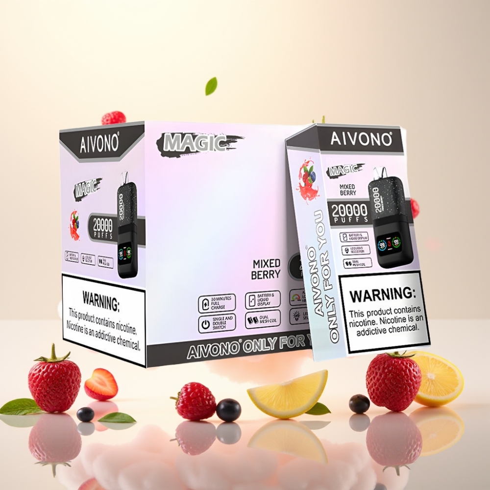 Aivono AIM MAGIC 20000 Puffs Dual Mesh LCD Rechargeable Disposable Vape Mixed Berry