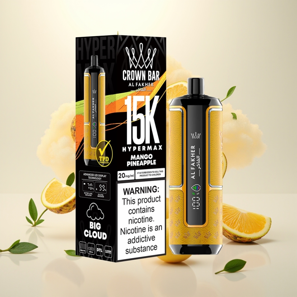 Al Fakher Crown Bar 22ml 15K Hypermax Disposable Vape Kit Mango Pineapple