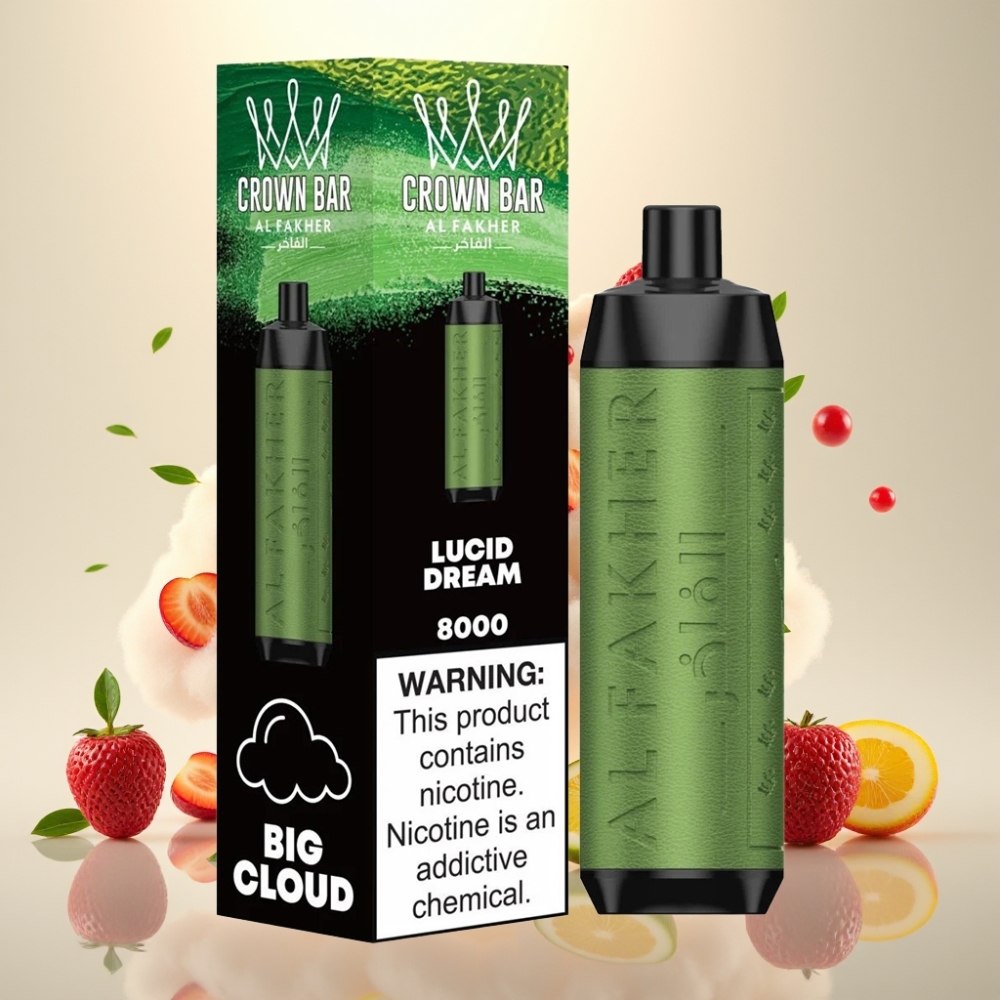 Al Fakher Crown Bar 8000 Crystal Disposable Vape Lucid Dream 18mL 5mg 0.6ohm