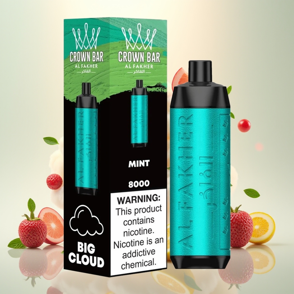 Al Fakher Crown Bar 8000 Crystal Mint Disposable Vape - 18ml, 5mg, 8000 Puffs