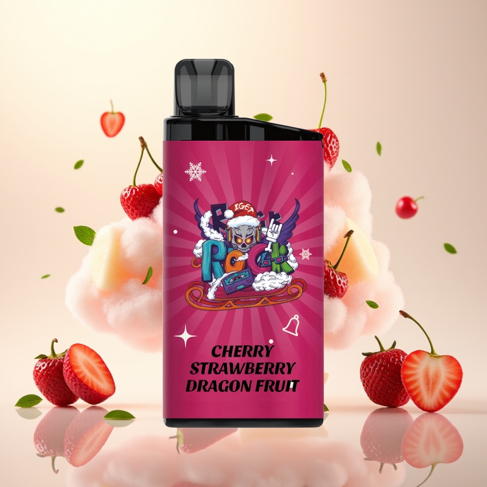IGET Bar 3500 Puffs Disposable Vape - 1400mAh, 1.2 Ohm Mesh, Cherry Strawberry Dragon Fruit