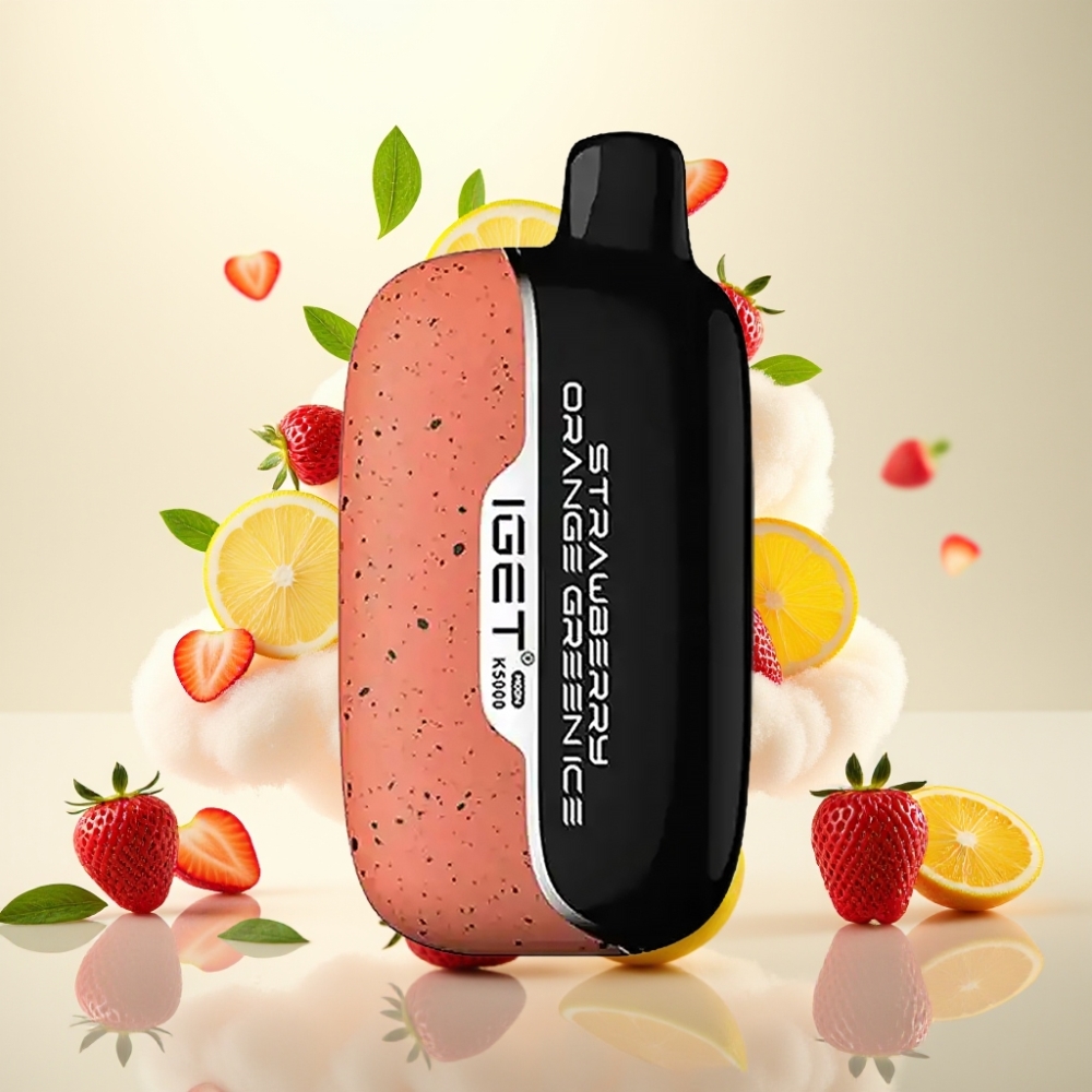 IGET Moon K5000 Disposable Vape - 5000 Puffs, Mesh Coil, Strawberry Orange Green Ice