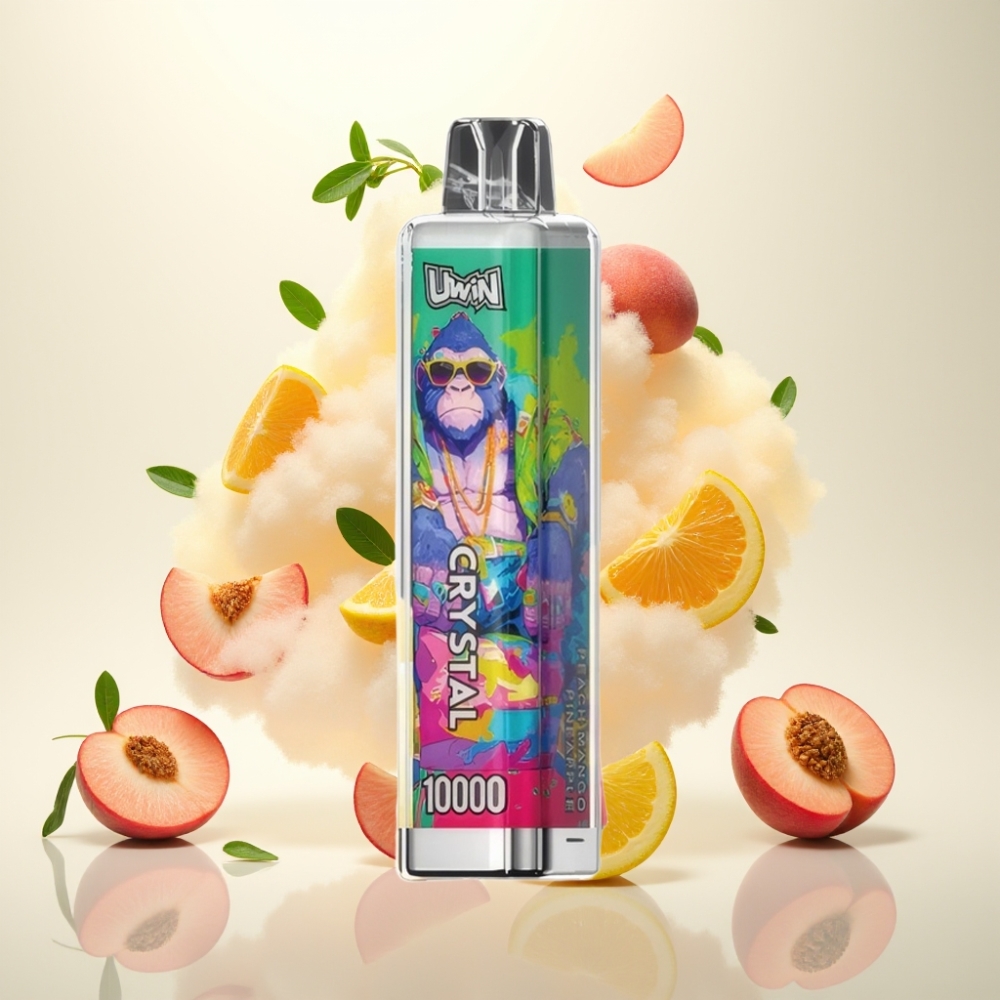 UWIN Crystal 10000 Peach Mango Pineapple Disposable Vape - 18ml, 650mAh, RGB Lights