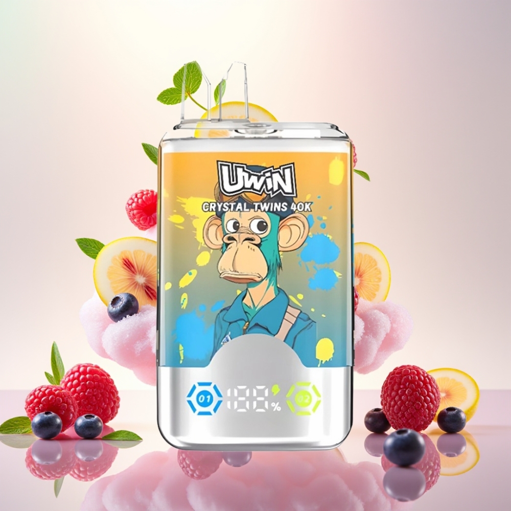 UWIN Crystal Twins 40000 Puffs Dual Flavor Disposable Vape with Mesh Coil