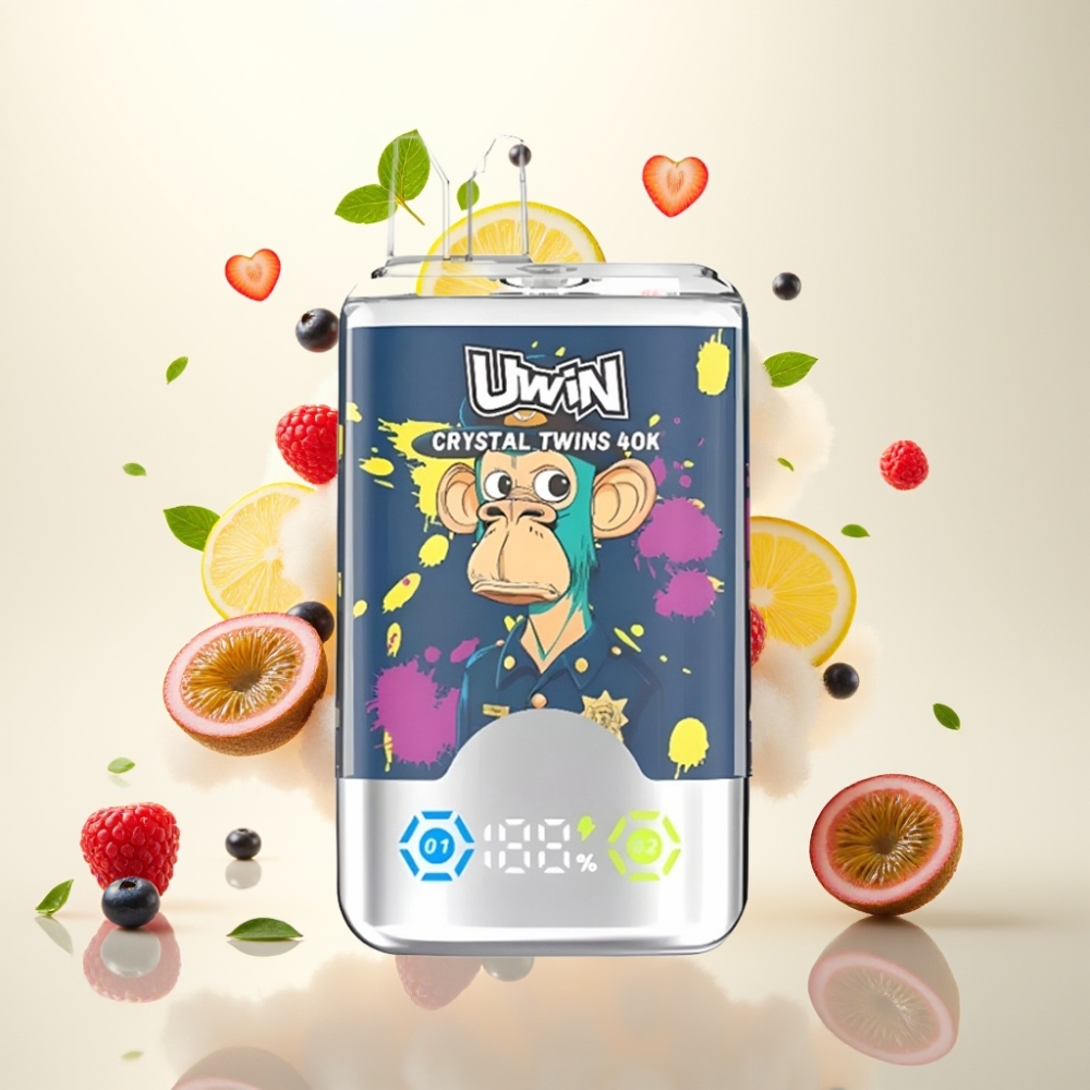 UWIN Crystal Twins 40000 Puffs Dual Flavor Disposable Vape with Mesh Coil & Type-C Charging