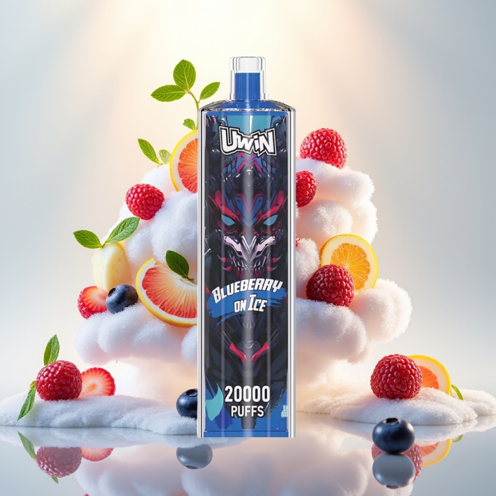Uwin Shisha Hookah Crystal 20000 Puffs Rechargeable Mesh 22mL Blueberry On Ice
