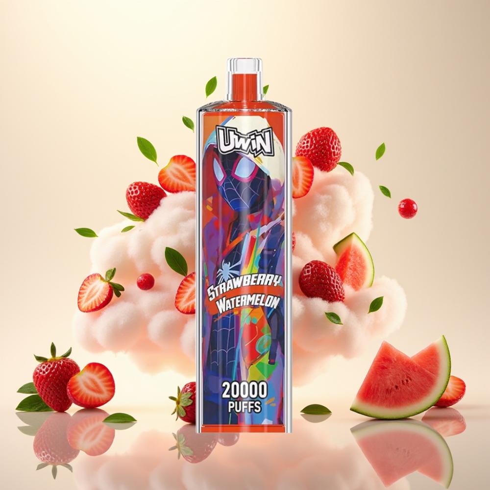 Uwin Shisha Hookah Crystal 20000 Puffs Rechargeable Mesh Coil 22ml Strawberry Watermelon