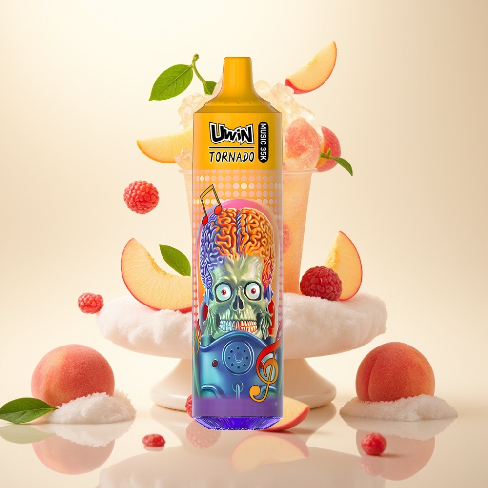 Uwin Tornado 35K Music Disposable Vape Summer Peach Ice - 35K Puffs, 5% Nicotine, Rechargeable