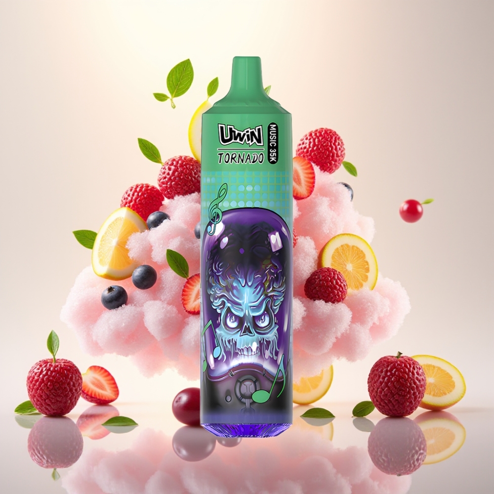 Uwin Tornado 35K Music Rechargeable Disposable Vape Grape Ice