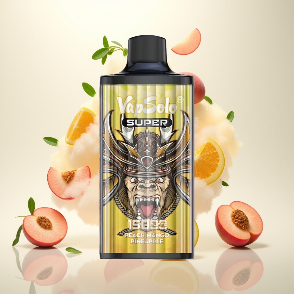 Vapsolo Super 15000 Puffs Peach Mango Pineapple 40ml Mesh Coil Disposable Vape