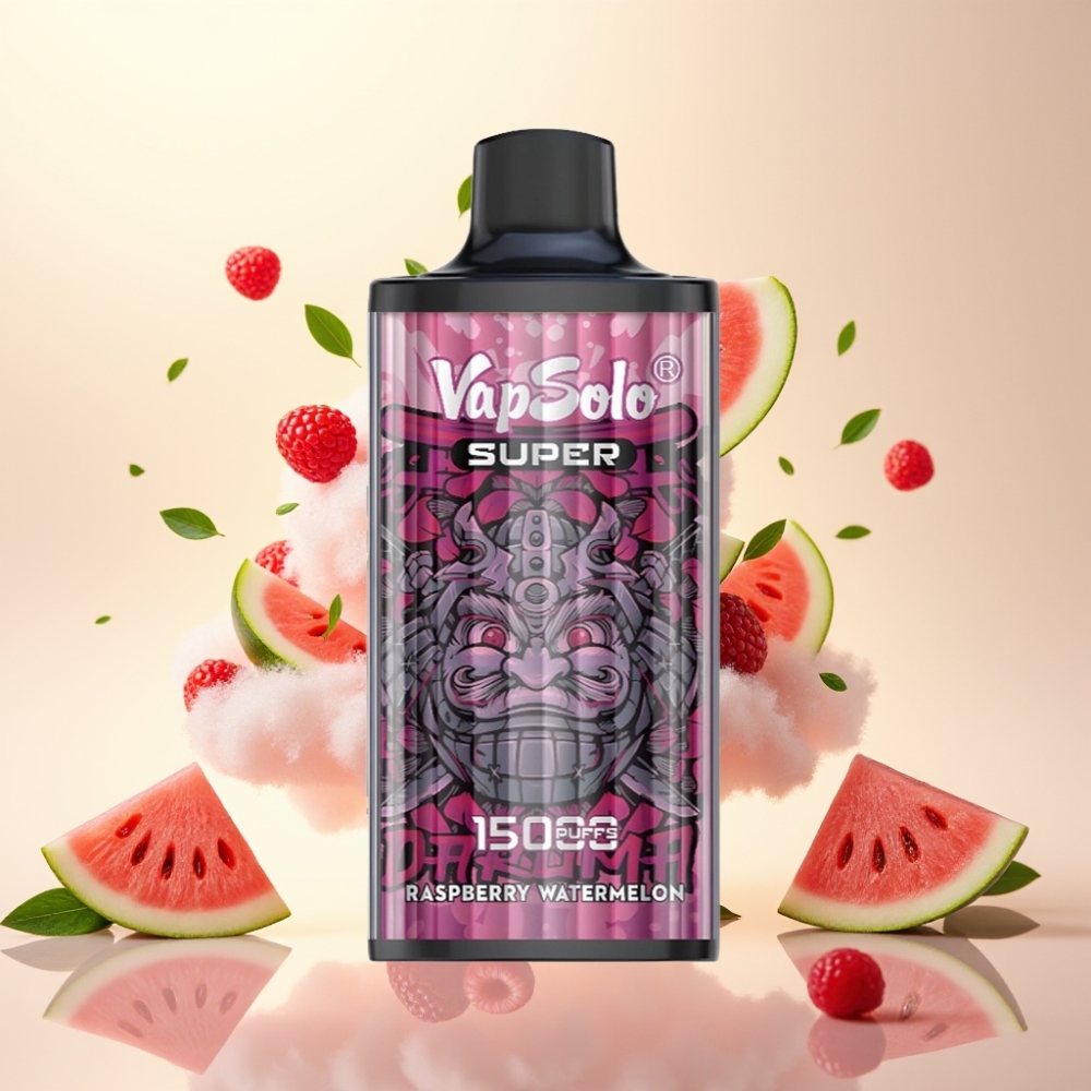 Vapsolo Super 15000 Puffs Raspberry Watermelon Disposable Vape - 40ml, 850mAh, Type-C