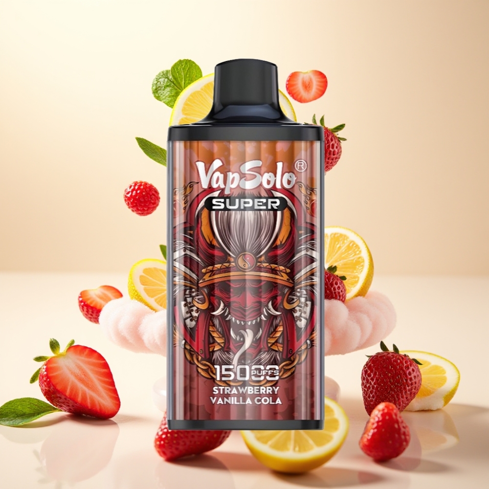 Vapsolo Super 15000 Puffs Strawberry Vanilla Cola 40ml Mesh 850mAh