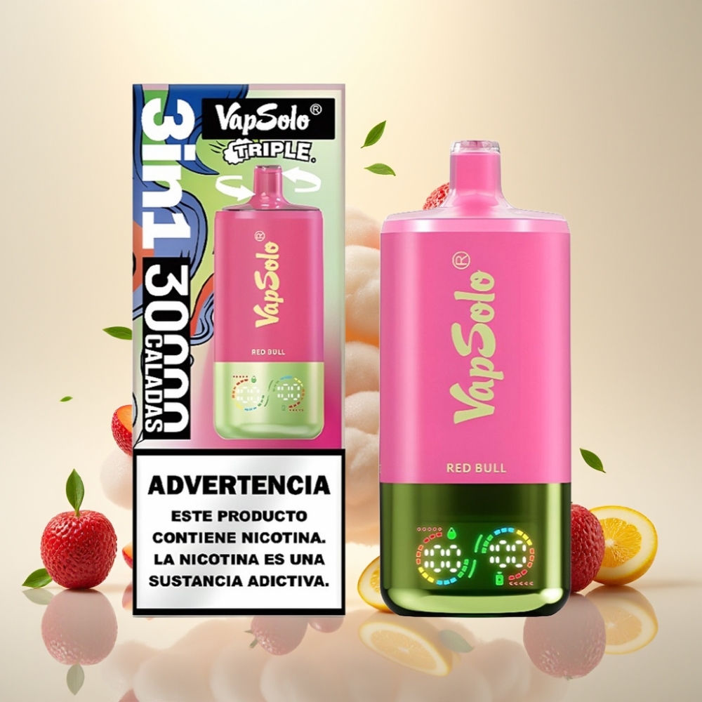 VapSolo Triple 30000 Puffs 40ml Type-C Disposable Vape Red Bull