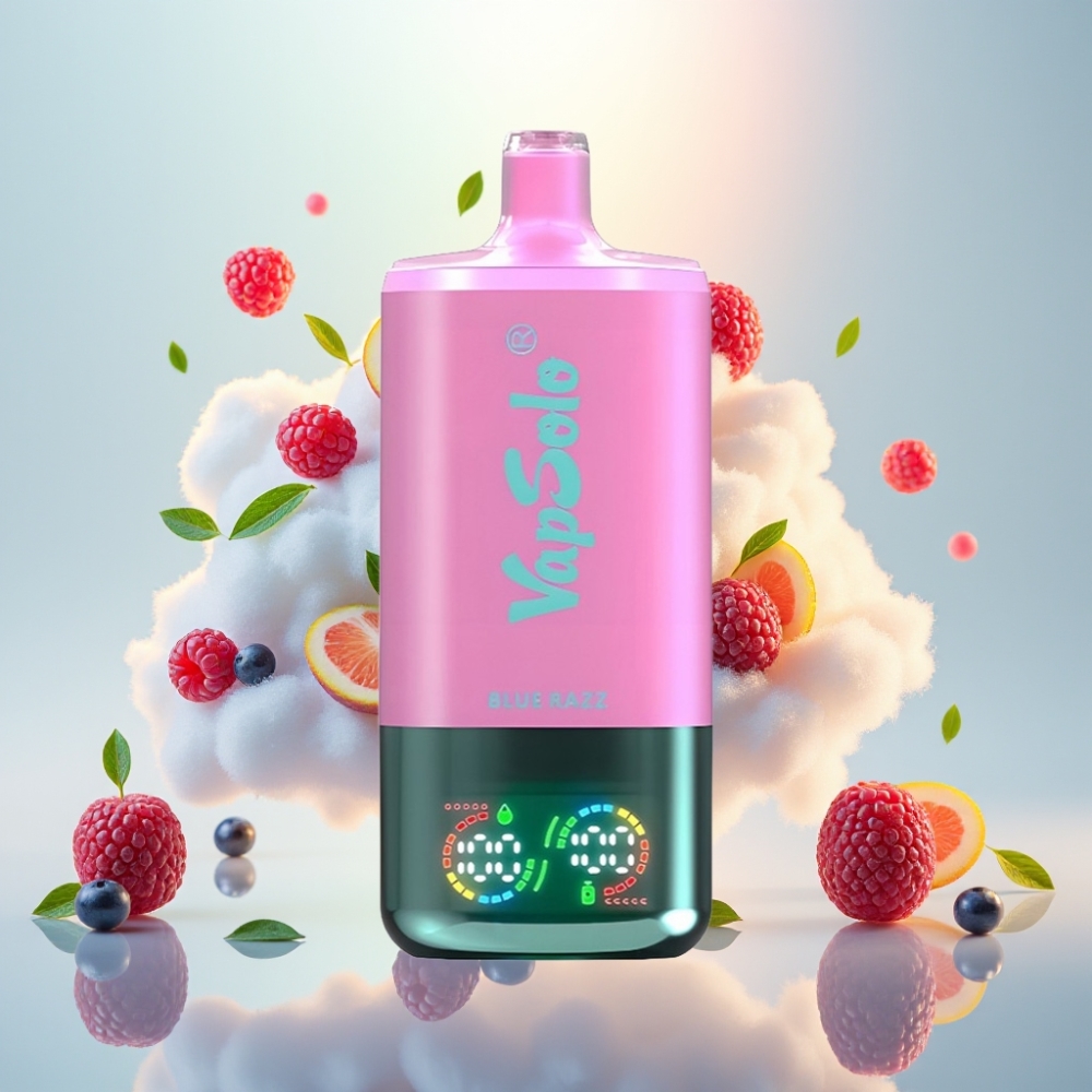 VapSolo Triple 30000 Puffs Blue Razz Disposable Vape with Type-C & 3 Oil Tanks