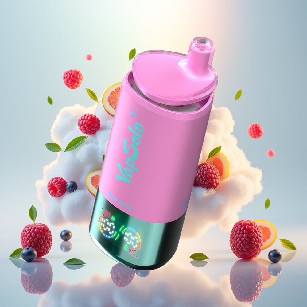 VapSolo Triple 30000 Puffs Blue Razz Disposable Vape with Type-C & 3 Oil Tanks