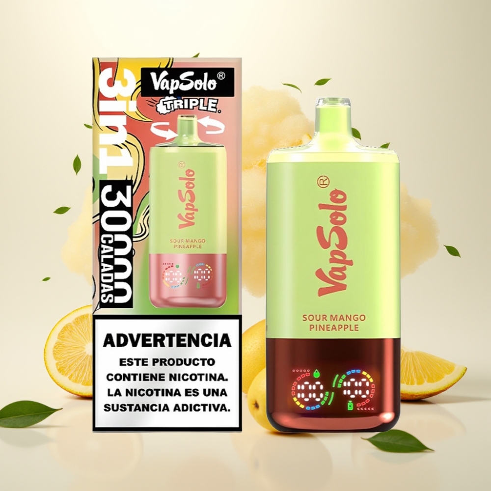 VapSolo Triple 30000 Puffs Sour Mango Pineapple 40ml Disposable Vape