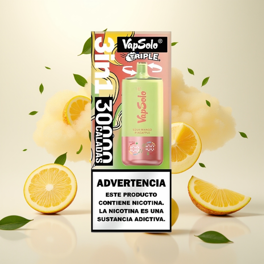 VapSolo Triple 30000 Puffs Sour Mango Pineapple 40ml Disposable Vape