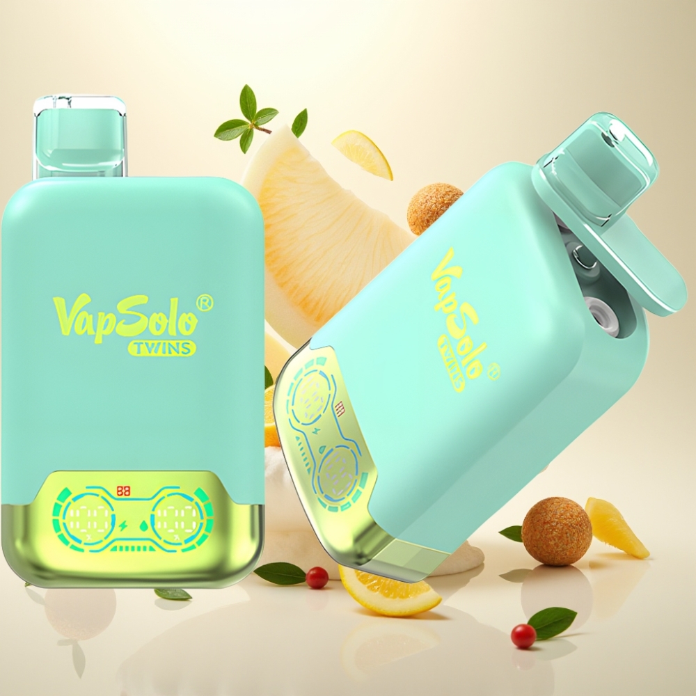 Vapsolo Twins 20000 Puffs Disposable Vape - Triple Melon & Pineapple Coconut, 40ml, Dual Oil Tank, Type-C