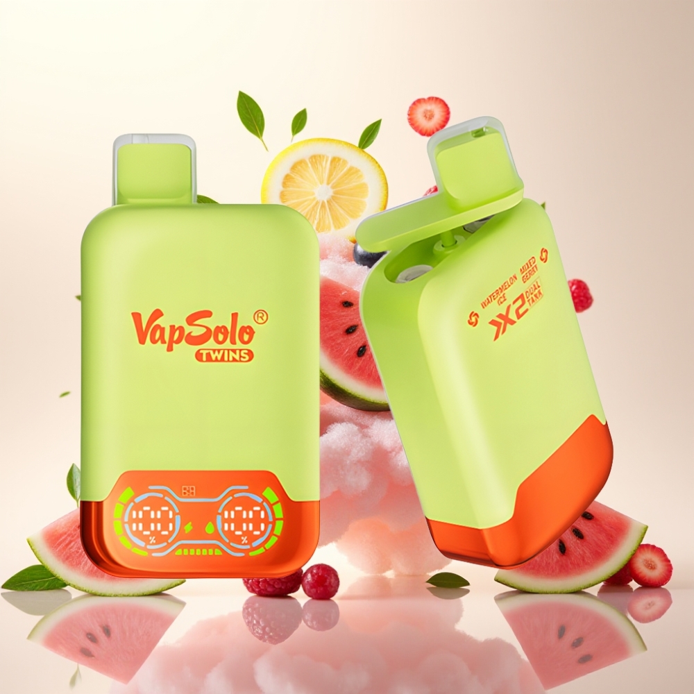 Vapsolo Twins 20000 Puffs Dual Tank Disposable Vape - Watermelon Ice & Mixed Berry 40mL