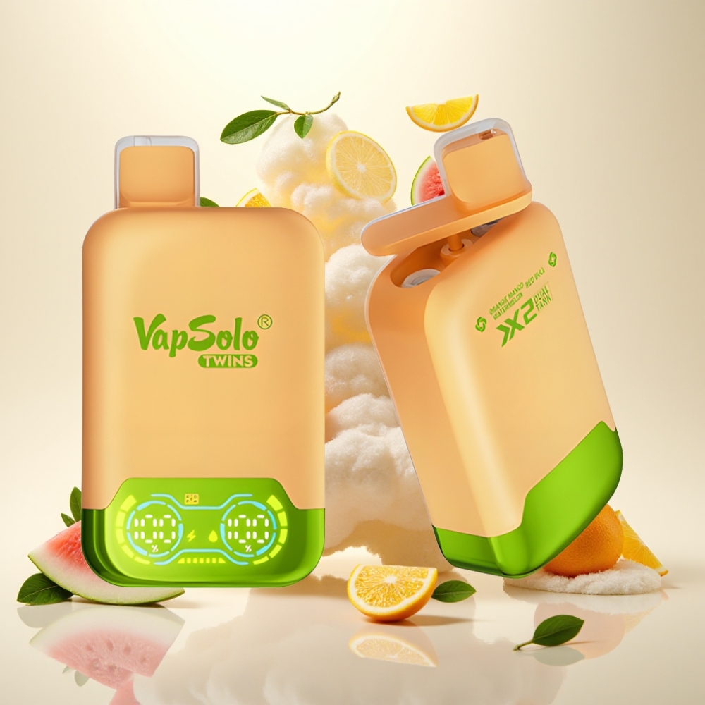 Vapsolo Twins 20000 Puffs Dual Tank Orange Mango Watermelon & Red Bull Disposable Vape