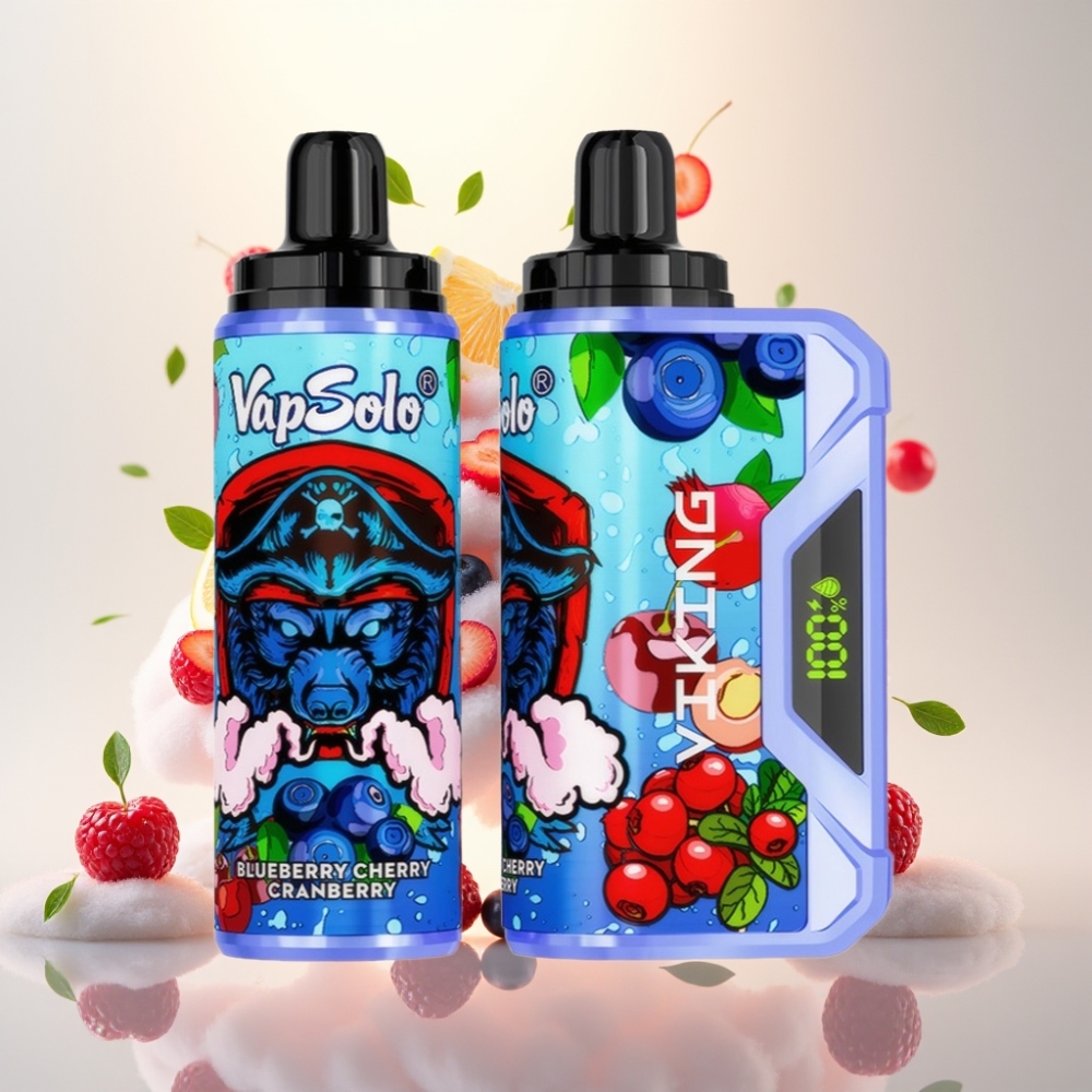 VapSolo VIKING 12000 Puffs 22ml Blueberry Cherry Cranberry Disposable Vape