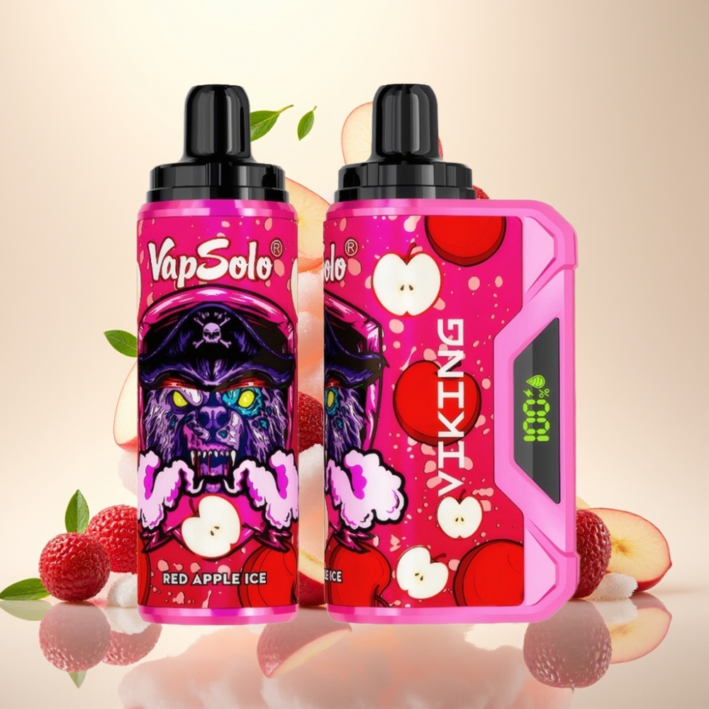 VapSolo VIKING 12000 Puffs 22ml Disposable Vape Red Apple Ice