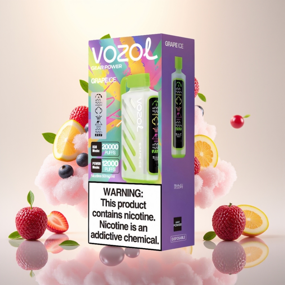 VOZOL Gear Power 20000 Puffs Dual Mesh Full Screen Disposable Vape Grape Ice