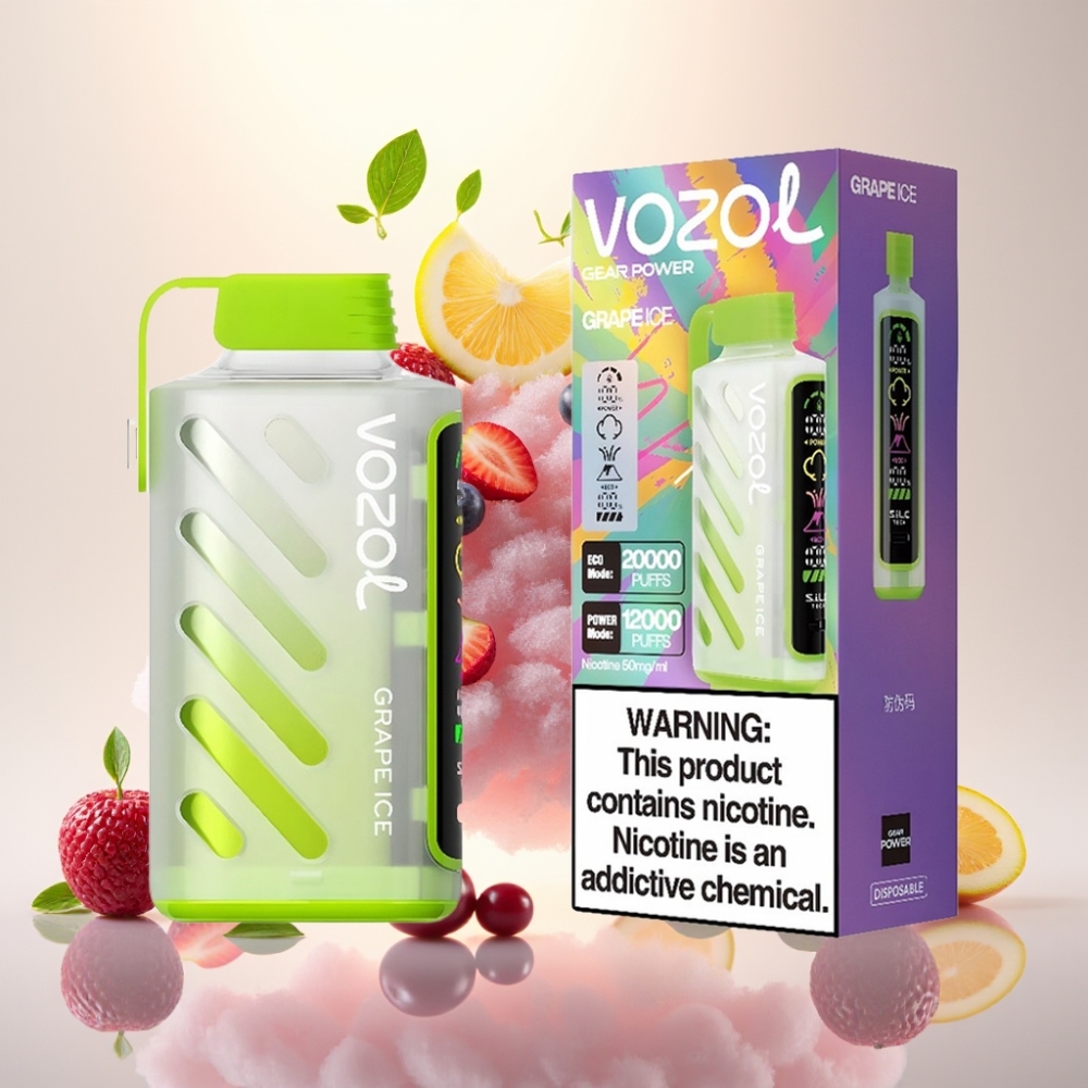 VOZOL Gear Power 20000 Puffs Dual Mesh Full Screen Disposable Vape Grape Ice