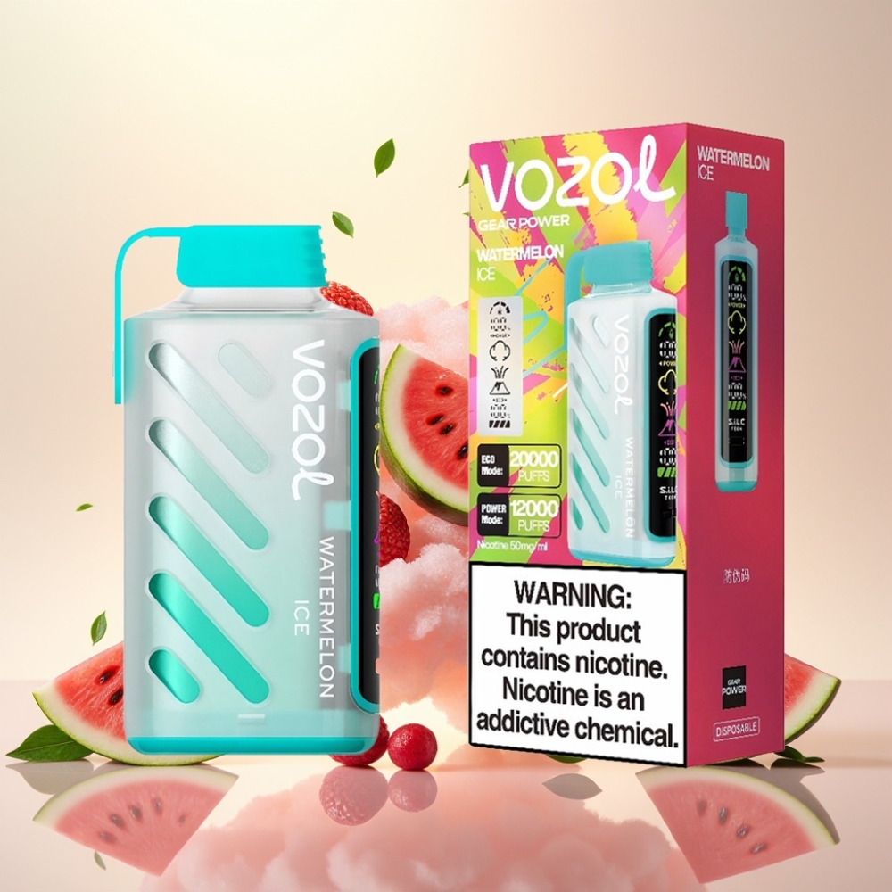 VOZOL Gear Power 20000 Puffs Dual Mesh S.i.L.C. Tech Watermelon Ice