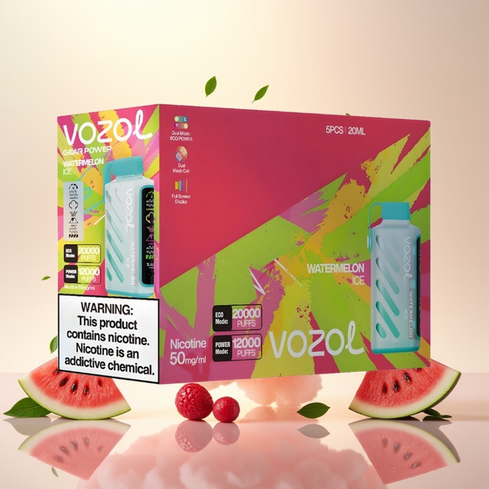 VOZOL Gear Power 20000 Puffs Dual Mesh S.i.L.C. Tech Watermelon Ice