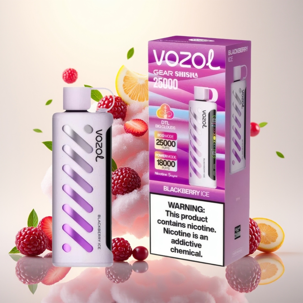 VOZOL Gear Shisha 25000 Puffs Dual Mesh Blackberry Ice Disposable Vape