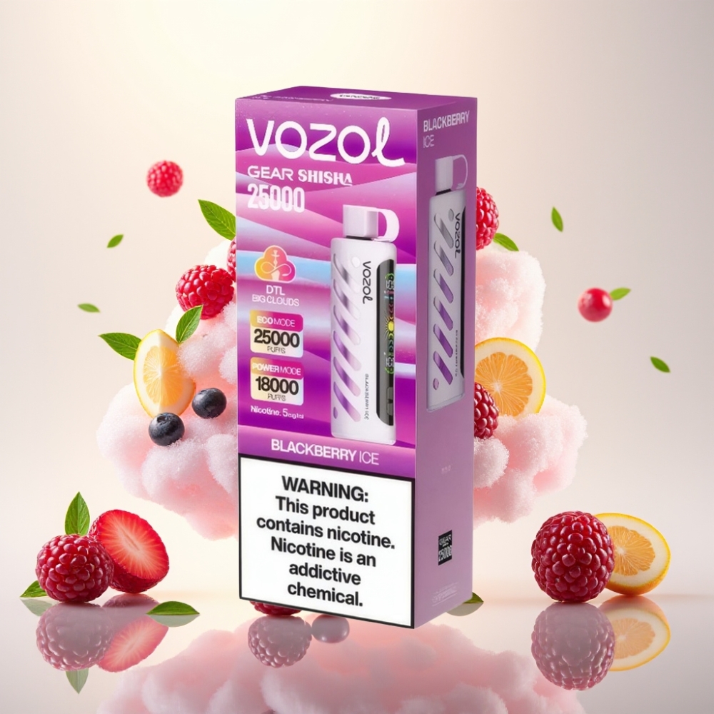 VOZOL Gear Shisha 25000 Puffs Dual Mesh Blackberry Ice Disposable Vape