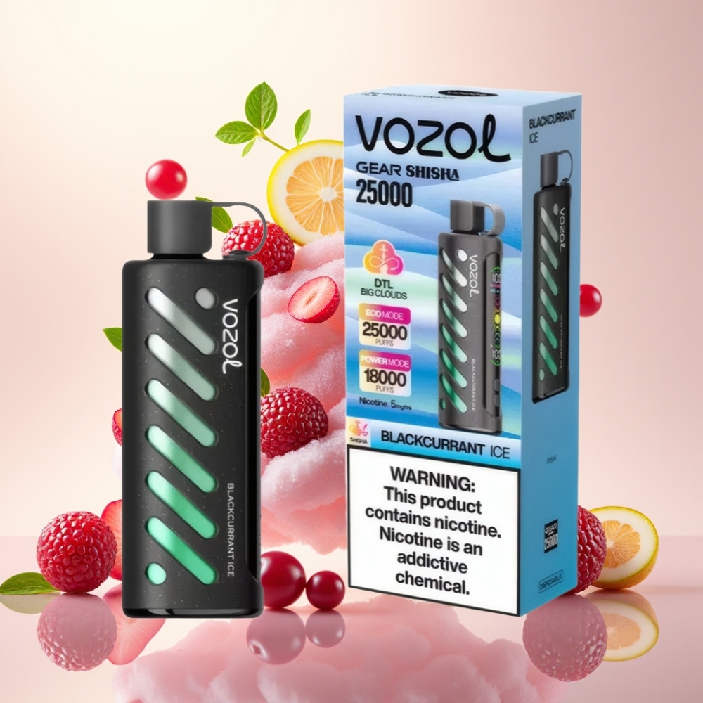 VOZOL Gear Shisha 25000 Puffs Dual Mesh Blackcurrant Ice Disposable Vape