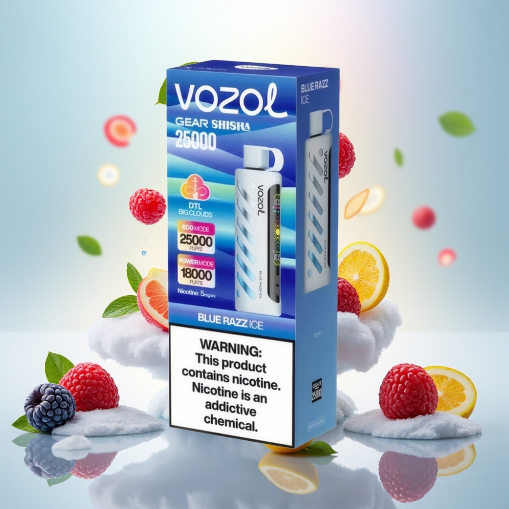 VOZOL Gear Shisha 25000 Puffs Dual Mesh Blue Razz Ice