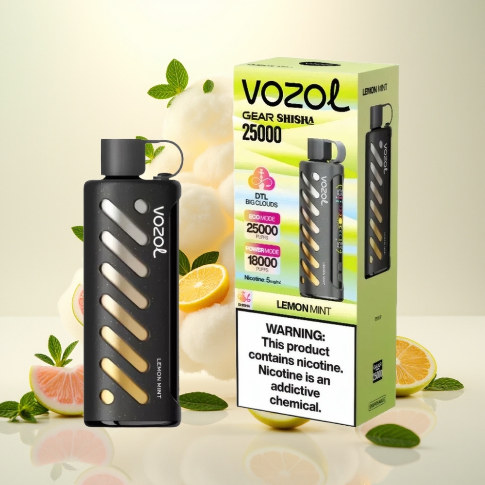 VOZOL Gear Shisha 25000 Puffs Dual Mesh Disposable Vape Lemon Mint