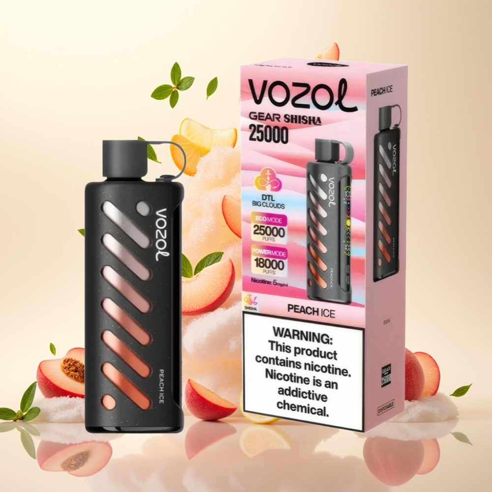 VOZOL Gear Shisha 25000 Puffs Dual Mesh Peach Ice Disposable Vape