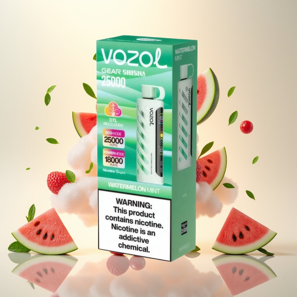 VOZOL Gear Shisha 25000 Puffs Dual Mesh Watermelon Mint Disposable Vape