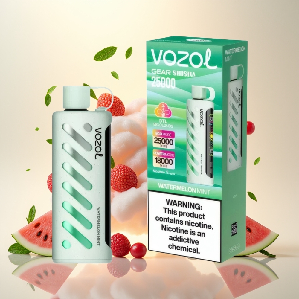 VOZOL Gear Shisha 25000 Puffs Dual Mesh Watermelon Mint Disposable Vape