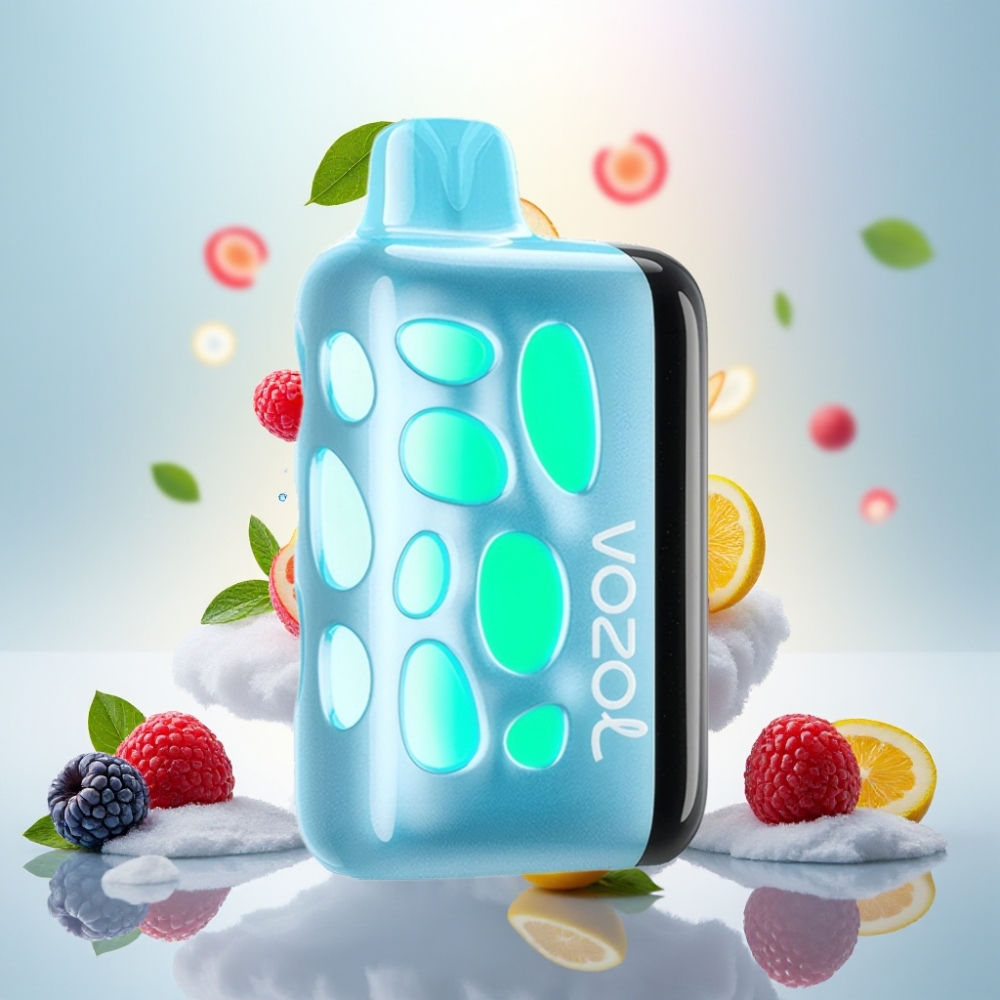 VOZOL RAVE 40000 Glow Charge Disposable Vape Blue Razz Ice
