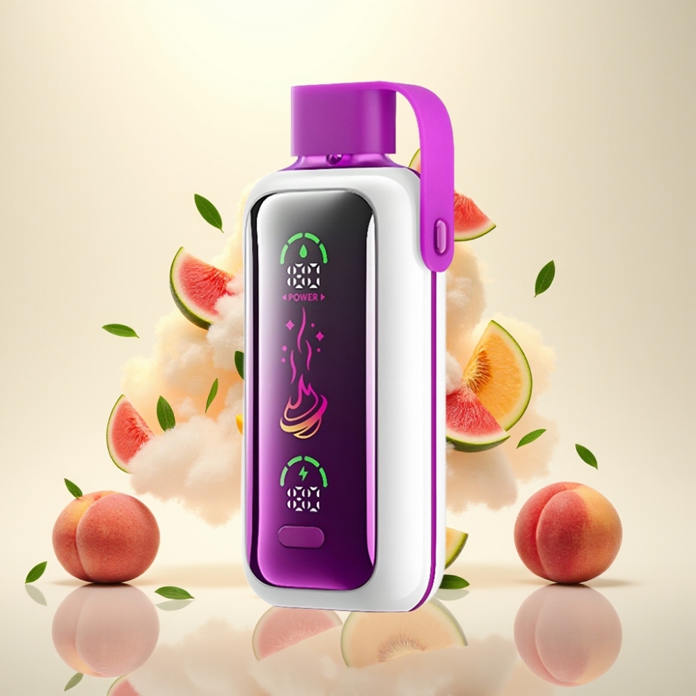 VOZOL Star 20000 Puffs Dual Mesh 2.2" HD Mirror Screen Disposable Vape Peach Mango Watermelon