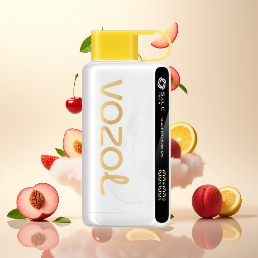 VOZOL STAR 9000/12000 Disposable Vape with S.i.L.C TECH & Recycled Plastic Cherry Peach Lemonade