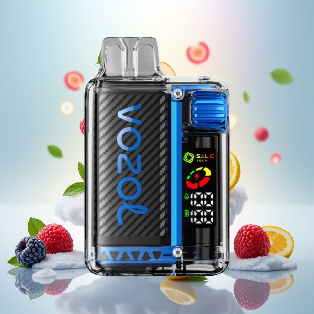 VOZOL Vista 20000 Puffs Rechargeable Disposable Vape with 650mAh Battery, 2% Nicotine & Dual Mesh Coil - Blue Razz Ice